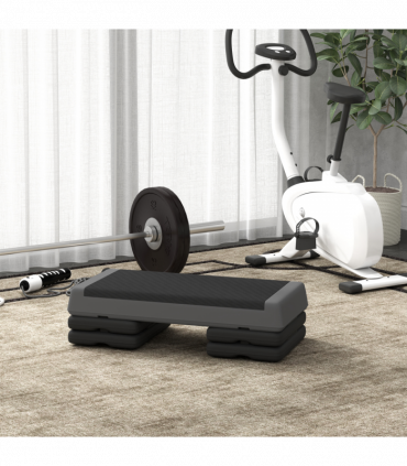 SPORTNOW Aerobic Step, 10.5/15.5/20.5cm Exercise Stepper for Home, Grey