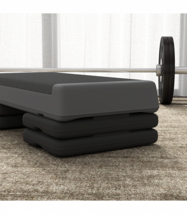 SPORTNOW Aerobic Step, 10.5/15.5/20.5cm Exercise Stepper for Home, Grey