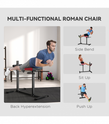 SPORTNOW Back Extension Roman Chair for Back, Abdominal and Gluteal Training