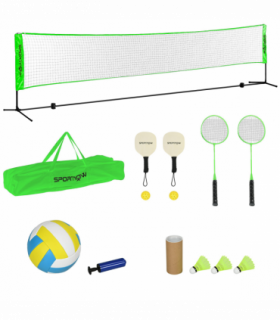 SPORTNOW Badminton Net Set, Height Adjustable Net for Pickleball, Volleyball