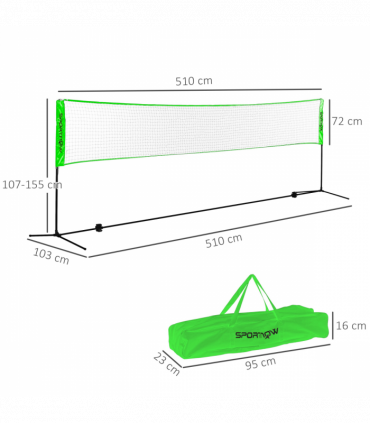 SPORTNOW Badminton Net Set, Height Adjustable Net for Pickleball, Volleyball