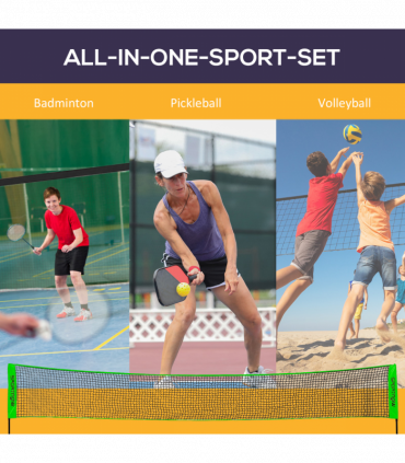 SPORTNOW Badminton Net Set, Height Adjustable Net for Pickleball, Volleyball