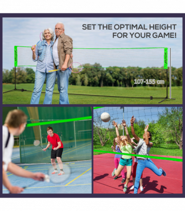SPORTNOW Badminton Net Set, Height Adjustable Net for Pickleball, Volleyball