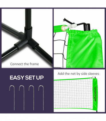 SPORTNOW Badminton Net Set, Height Adjustable Net for Pickleball, Volleyball