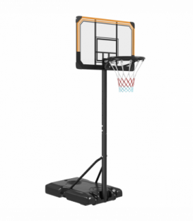 SPORTNOW Basketball Backboard Hoop Net Set System with Wheels, 182-213cm, Black