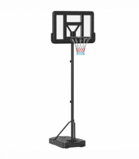 SPORTNOW Basketball Backboard Hoop Net Set with Wheels, 200-305cm, Black