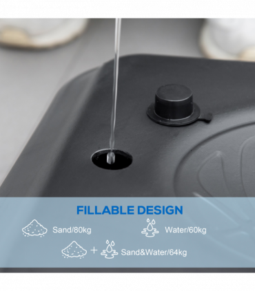 SPORTNOW Basketball Backboard Hoop Net Set with Wheels, 200-305cm, Black