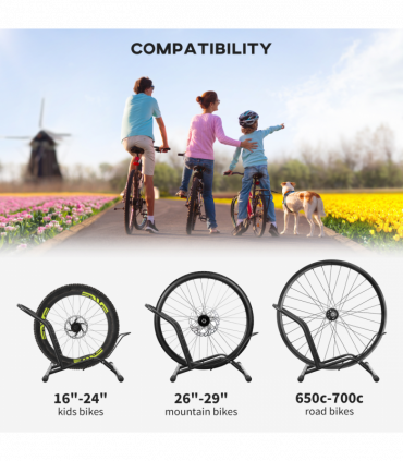 SPORTNOW Bike Stand Bicycle Storage Rack for Indoor Garages Flat Use