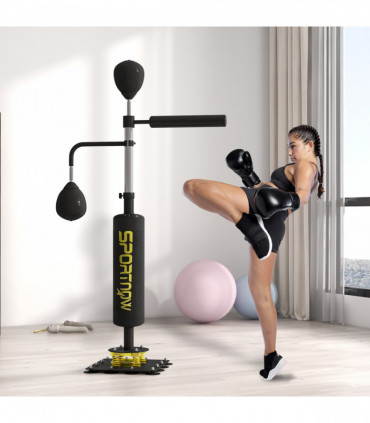 SPORTNOW Boxing Bag, Freestanding Punching Bag with Reflex Bar, Speed Balls