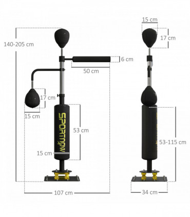 SPORTNOW Boxing Bag, Freestanding Punching Bag with Reflex Bar, Speed Balls