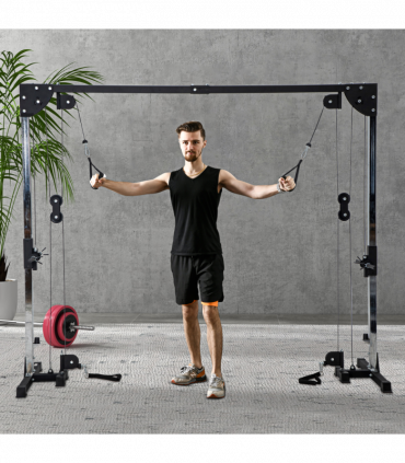 SPORTNOW Cable Crossover Machine for Full Body Strength Training