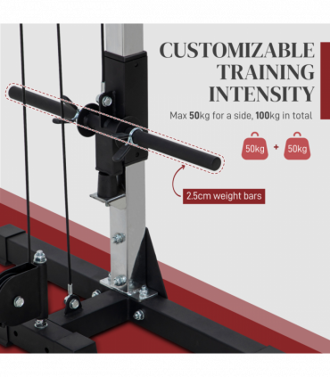 SPORTNOW Cable Crossover Machine for Full Body Strength Training