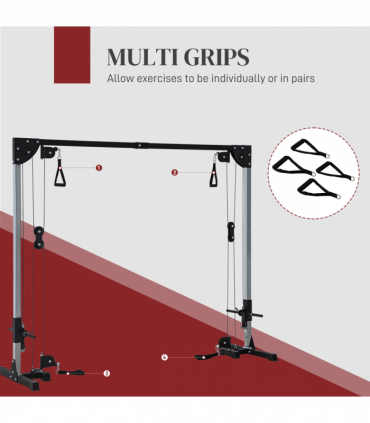 SPORTNOW Cable Crossover Machine for Full Body Strength Training
