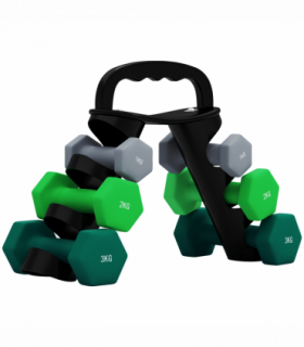 SPORTNOW Dumbbells Set with Carry Storage Rack, 2 x 1kg, 2 x 2kg, 2 x 3kg