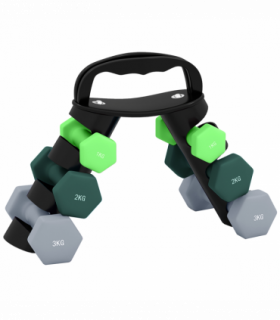 SPORTNOW Dumbbells Set with Storage Rack, 2 x 1kg, 2 x 2kg, 2 x 3kg, Green