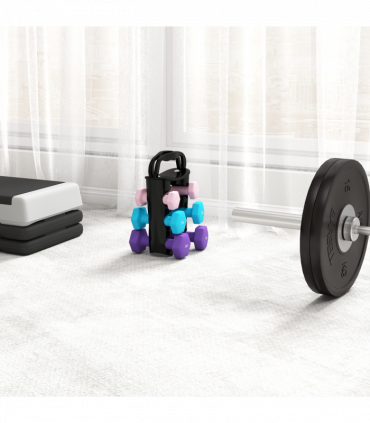 SPORTNOW Dumbbells Set with Storage Rack, 2 x 1kg, 2 x 2kg, 2 x 3kg, Pink