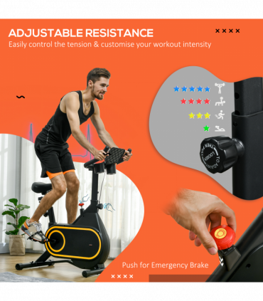 SPORTNOW Exercise Bike Stationary Bike with LCD Display for Home Cardio Workout