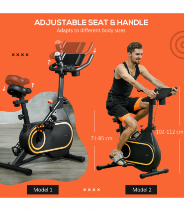 SPORTNOW Exercise Bike Stationary Bike with LCD Display for Home Cardio Workout