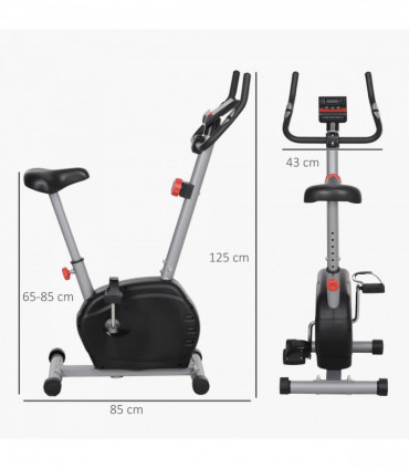 SPORTNOW Exercise Bike with Heart Rate Sensor for Home Use, Grey