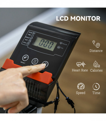 SPORTNOW Exercise Bike with Heart Rate Sensor for Home Use, Grey