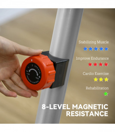 SPORTNOW Exercise Bike with Heart Rate Sensor for Home Use, Grey