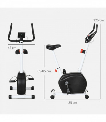 SPORTNOW Exercise Bike with Heart Rate Sensor for Home Use, White