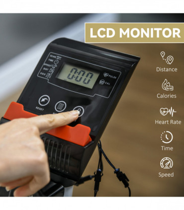 SPORTNOW Exercise Bike with Heart Rate Sensor for Home Use, White