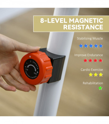 SPORTNOW Exercise Bike with Heart Rate Sensor for Home Use, White