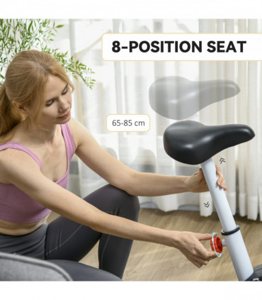 SPORTNOW Exercise Bike with Heart Rate Sensor for Home Use, White