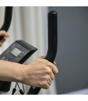 SPORTNOW Exercise Bike with Heart Rate Sensor for Home Use, White