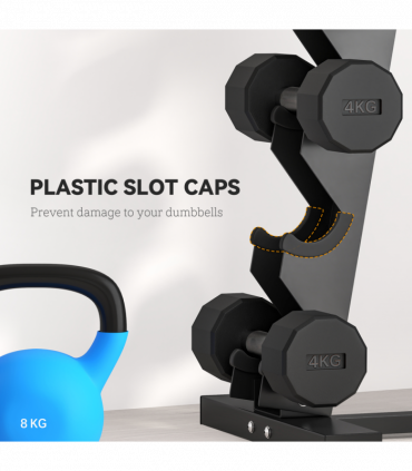 SPORTNOW Five-Tier Weight Tree, Steel Dumbbell Rack for Home Gym Exercise