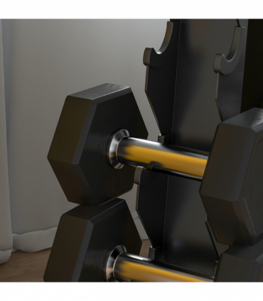 SPORTNOW Five-Tier Weight Tree, Steel Dumbbell Rack for Home Gym Exercise