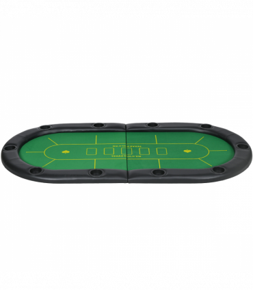 SPORTNOW Foldable Poker Mat, 10-Player Table Top with Cup Holders, Carry Bag