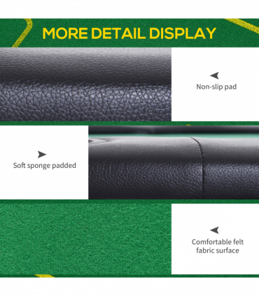 SPORTNOW Foldable Poker Mat, 10-Player Table Top with Cup Holders, Carry Bag