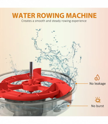 SPORTNOW Foldable Water Rowing Machine with Wheels and LCD Monitor, Black