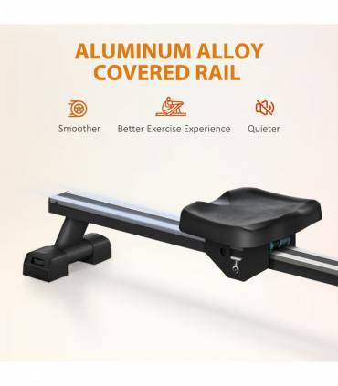 SPORTNOW Foldable Water Rowing Machine with Wheels and LCD Monitor, Black