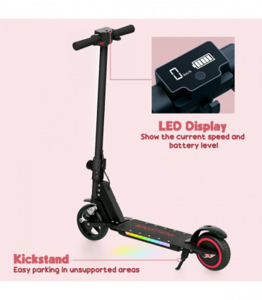 SPORTNOW Folding Electric Scooter w/ LED Lights and Display, Blue