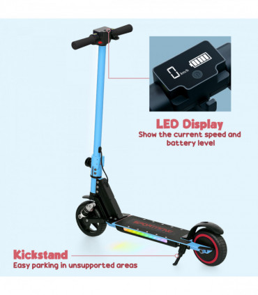 SPORTNOW Folding Electric Scooter w/ LED Lights and Display, Gold