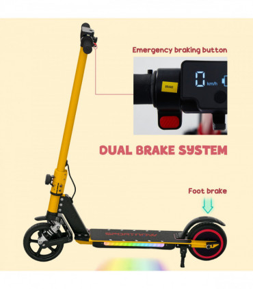 SPORTNOW Folding Electric Scooter w/ LED Lights and Display, Pink