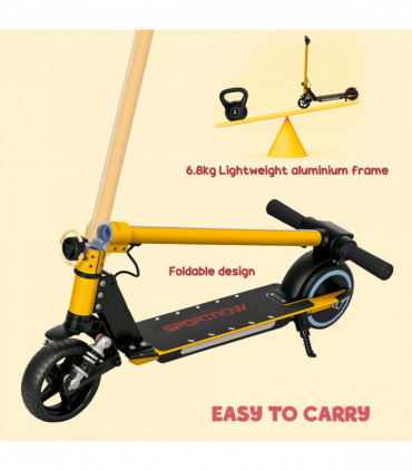 SPORTNOW Folding Electric Scooter w/ LED Lights and Display, Pink