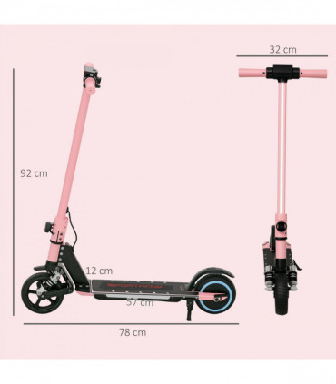 SPORTNOW Folding Electric Scooter w/ LED Lights and Display, Red