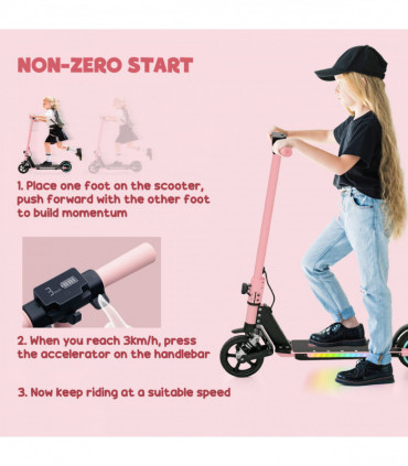SPORTNOW Folding Electric Scooter w/ LED Lights and Display, Red
