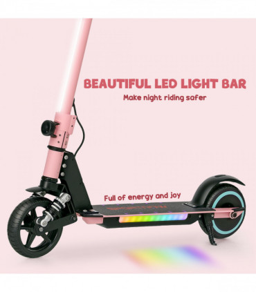 SPORTNOW Folding Electric Scooter w/ LED Lights and Display, Red