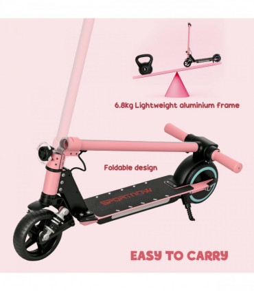 SPORTNOW Folding Electric Scooter w/ LED Lights and Display, Red