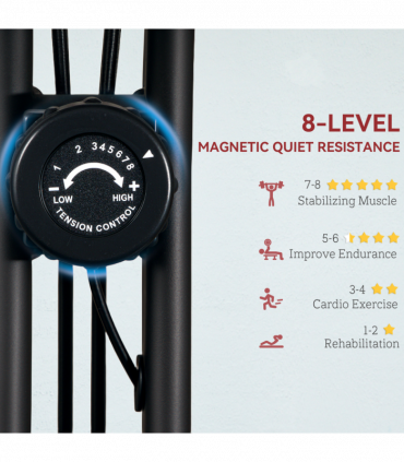 SPORTNOW Folding Exercise Bike with Arm Bands and Hand Pulse Sensor, Red