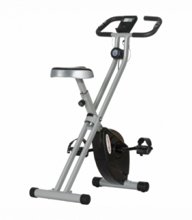 SPORTNOW Folding Exercise Bike with Heart-Rate Sensor for Home Use, Black/Grey