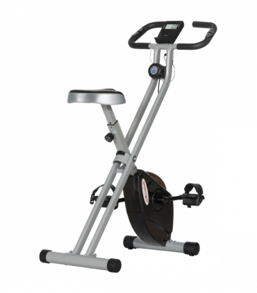 SPORTNOW Folding Exercise Bike with Heart-Rate Sensor for Home Use, Black/Grey