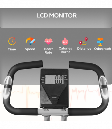 SPORTNOW Folding Exercise Bike with Heart-Rate Sensor for Home Use, Black/Grey