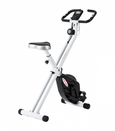 SPORTNOW Folding Exercise Bike with Heart-Rate Sensor for Home Use, Black/White