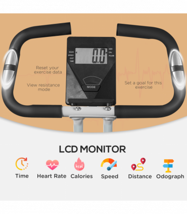 SPORTNOW Folding Exercise Bike with Heart-Rate Sensor for Home Use, Black/White